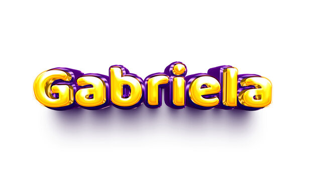 names of girls English helium balloon shiny celebration sticker 3d inflated Gabriela