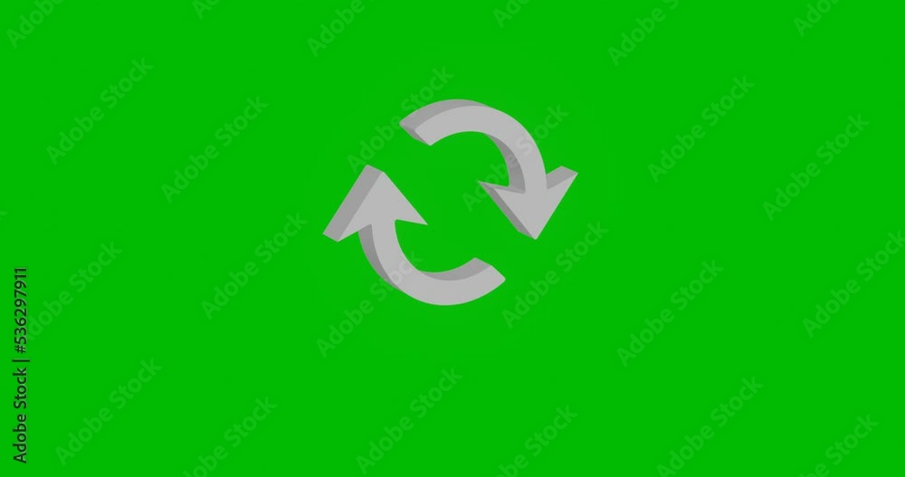 Poster animation of rotation of a white refresh symbol with shadow. simple and complex rotation. seamless l