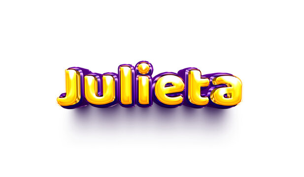 names of girls English helium balloon shiny celebration sticker 3d inflated Julieta