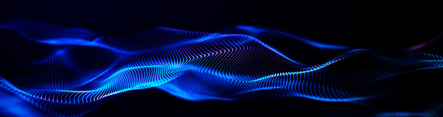 Futuristic point wave. Abstract background with a dynamic wave.Connecting background. Abstract wave. Artificial intelligence. Big data technology 3d rendering