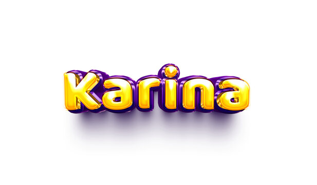 names of girls English helium balloon shiny celebration sticker 3d inflated Karina