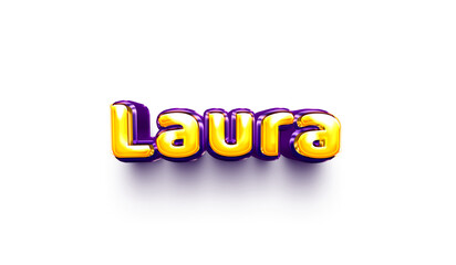 names of girls English helium balloon shiny celebration sticker 3d inflated Laura