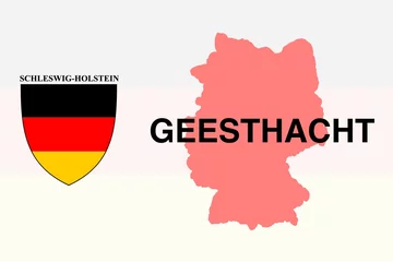 Fotobehang Geesthacht: Illustration mit dem Ortsnamen der deutschen Stadt Geesthacht im Bundesland Schleswig-Holstein © Modern Design & Foto
