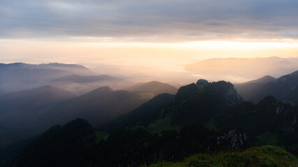 sunrise in the mountains