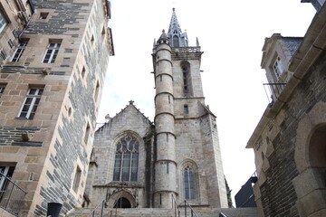 Fototapeta na wymiar L'église Saint Melaine, de style gothique flamboyant, ville de Morlaix, département du finistère, Bretagne, France