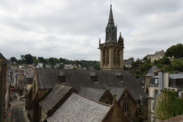 Obraz premium L'église Saint Melaine, de style gothique flamboyant, ville de Morlaix, département du finistère, Bretagne, France