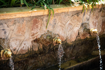Fountain of Ain Asserdoun which is the fountain of the city of Beni Mellal (Morocco) and falls on a landscaped terrace, this water springs from a freshwater spring.