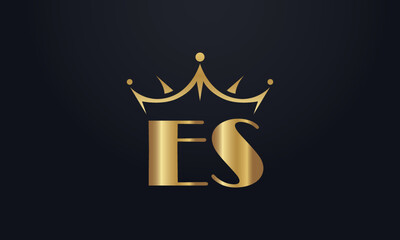 King crown logo design vector and extra bold queen symbol