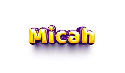 names of girls English helium balloon shiny celebration sticker 3d inflated Micah