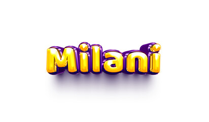 names of girls English helium balloon shiny celebration sticker 3d inflated Milani