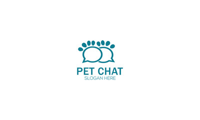 Pet Chat Logo Design Vector, Minimal Pet Talk Logo Design.