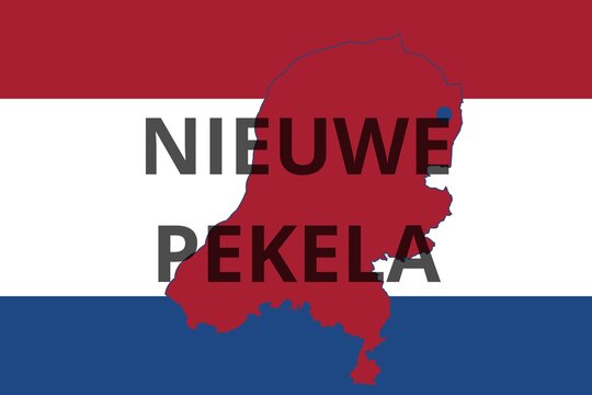 Nieuwe Pekela: Illustration mit dem Namen der niederl&auml;ndischen Stadt Nieuwe Pekela in der Provinz Groningen