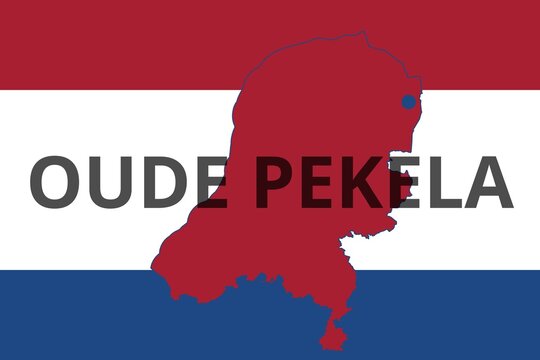 Oude Pekela: Illustration mit dem Namen der niederl&auml;ndischen Stadt Oude Pekela in der Provinz Groningen
