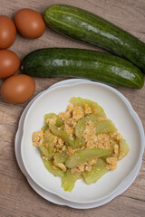 Stir Fried Cucumber with Egg.Thai food