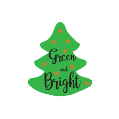 Green and Bright Vector With Christmas Tree