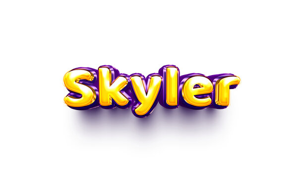 names of girls English helium balloon shiny celebration sticker 3d inflated skyler