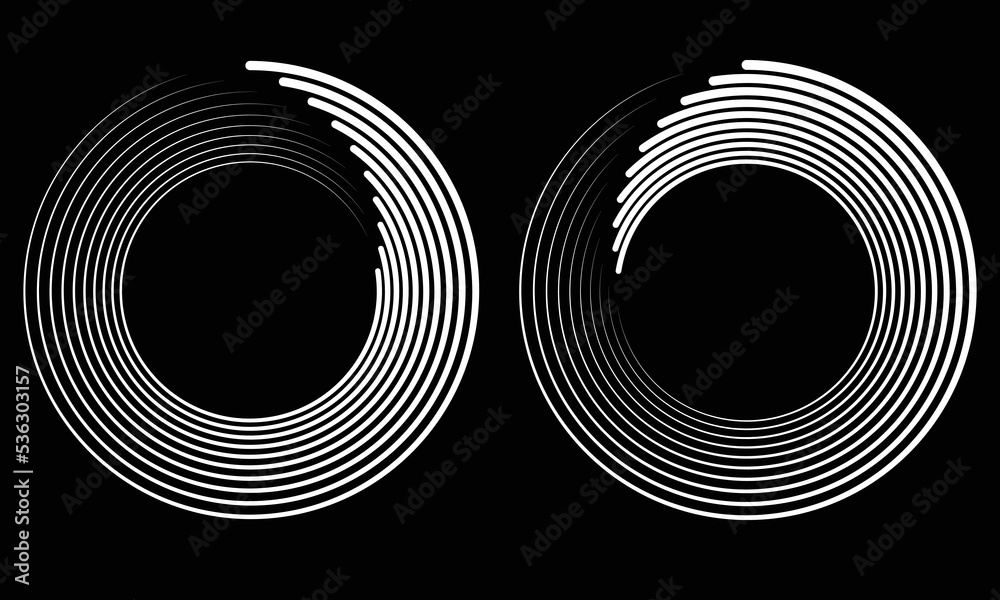 Wall mural abstract rotated lines in circle form as background. design element for prints, logo, sign, symbol a