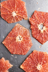 Detox, diet picture of healthy food. Grapefruit on a plate. Natural beauty medicine concept.