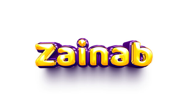 names of girls English helium balloon shiny celebration sticker 3d inflated zainab