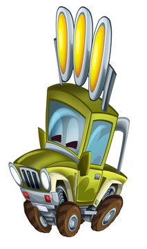 cool looking cartoon offroad car isolated illustration for children