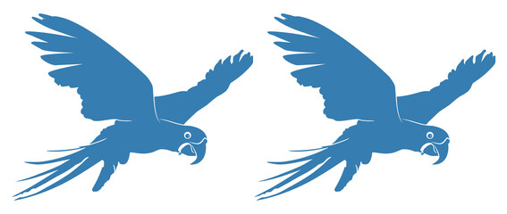 Flying Macaw Bird Silhouette for Logo, Pictogram, Art Illustration, Website or Graphic Design Element. Format PNG
