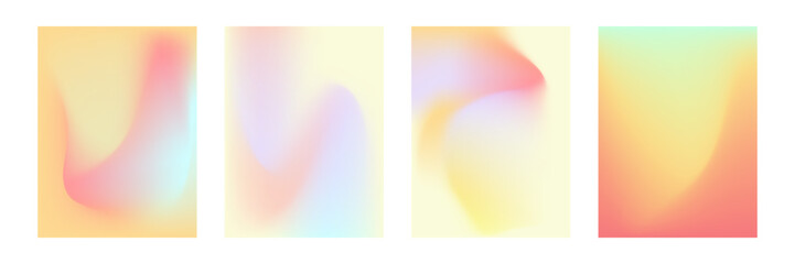 Set of vector gradients in pastel colors. For covers, wallpapers, branding and other projects.