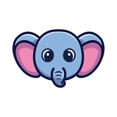 art illustration design concept mascot symbol icon head animal of elephant