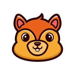 art illustration design concept mascot symbol icon head animal of squirrel chipmunk