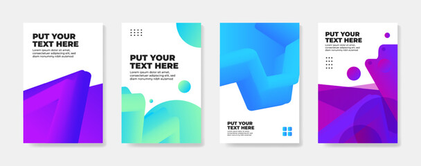 Set of dynamic abstract fluid colorful gradient background design. Usable for banners, covers, layout, flyer and posters - colorful vector design 3