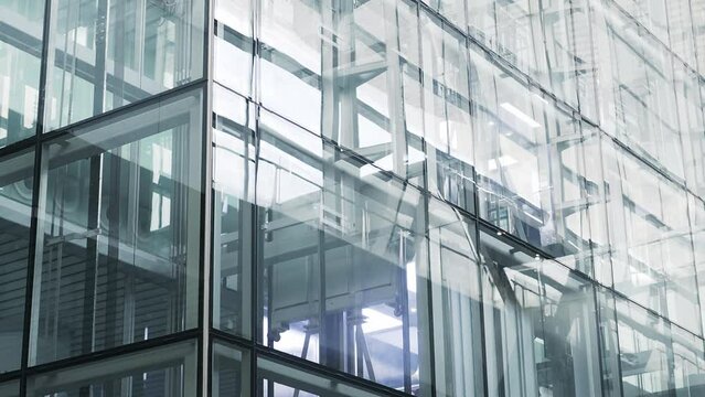 sightseeing elevator of modern archtecture with glass wall