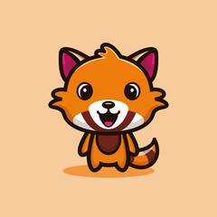 Art illustration symbol icon mascot animal cute design concept of weasel