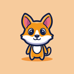 art illustration design concept mascot symbol icon cute animal of wolf