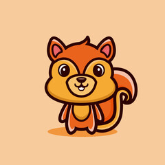 art illustration design concept mascot symbol icon cute animal of squirrel chipmunk