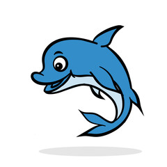 Art illustration design concept symbol icon animals of dolphin