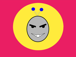 Robot head animation. Vector illustration. 