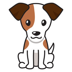 Obraz na płótnie Canvas Cartoon character jack russell terrier dog for design.