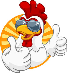 Chicken Rooster Cockerel Bird Sunglasses Cartoon