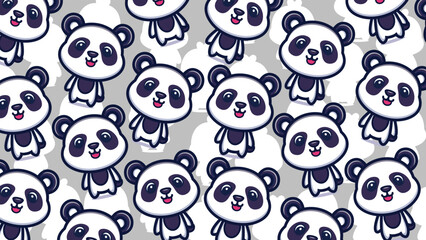 Art illustration background pattern seamless cute animal design symbol concept of baby panda