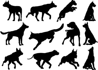 Dog Silhouettes Animal Set