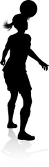 Fototapeta premium Female Soccer Football Player Woman Silhouette