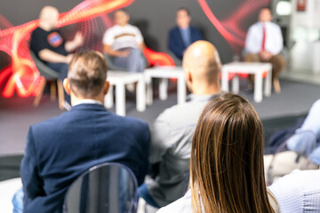 Round table meeting or international business conference