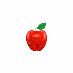 big fresh red apple fruit illustration