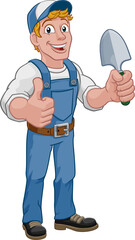 Gardener Cartoon Garden Spade Handyman Farmer