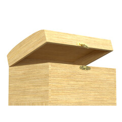 3d rendering illustration of a wooden box for decoupage