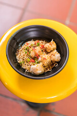Noodles with dumplings