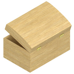 3d rendering illustration of a wooden box for decoupage