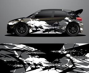 Rally car decal graphic wrap vector, abstract background