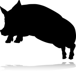 Pig Silhouette Farm Animal