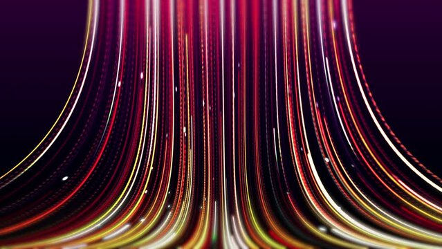 Futuristic high-speed digital data connection technology cyberspace with particles quantum light data lines abstract video loop background