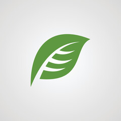 Eco icon green leaf isolated vector illustration.